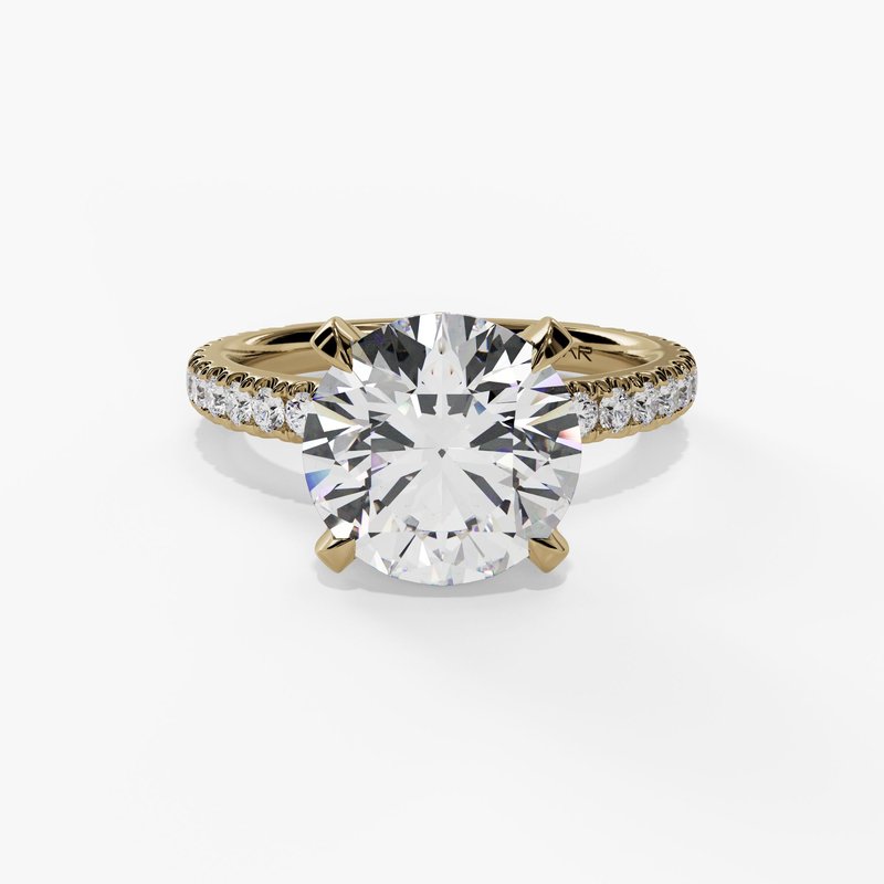 Round Lab Grown Diamond Ring with Hidden Halo