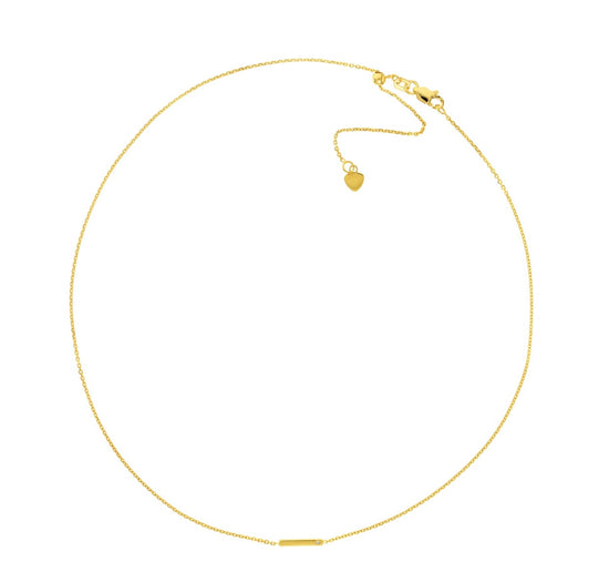 Gold Mini Bar Necklace with a Diamond