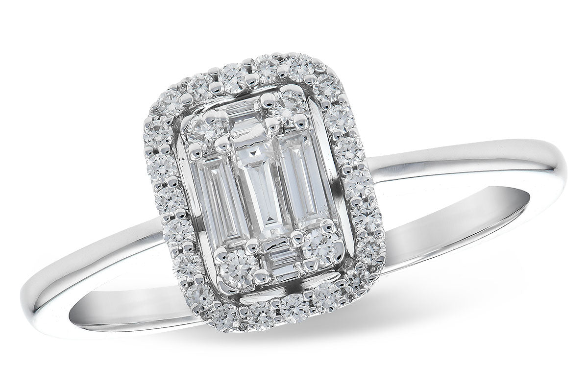 Cluster of Baguettes and Round Diamonds and Halo