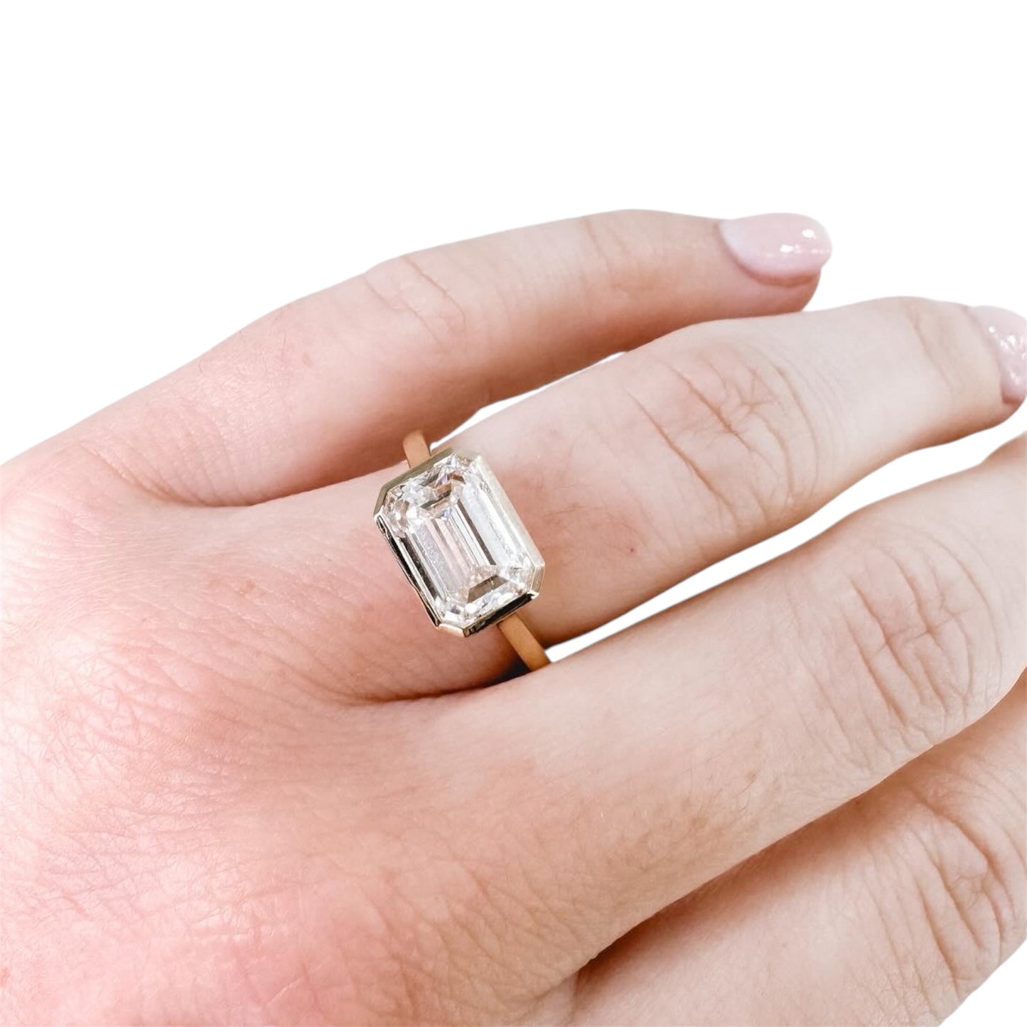 Emerald Lab Grown Diamond Engagement Ring