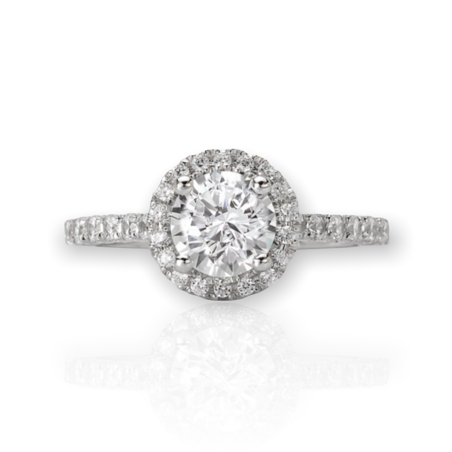Round Lab Grown Diamond Shape Halo Engagement