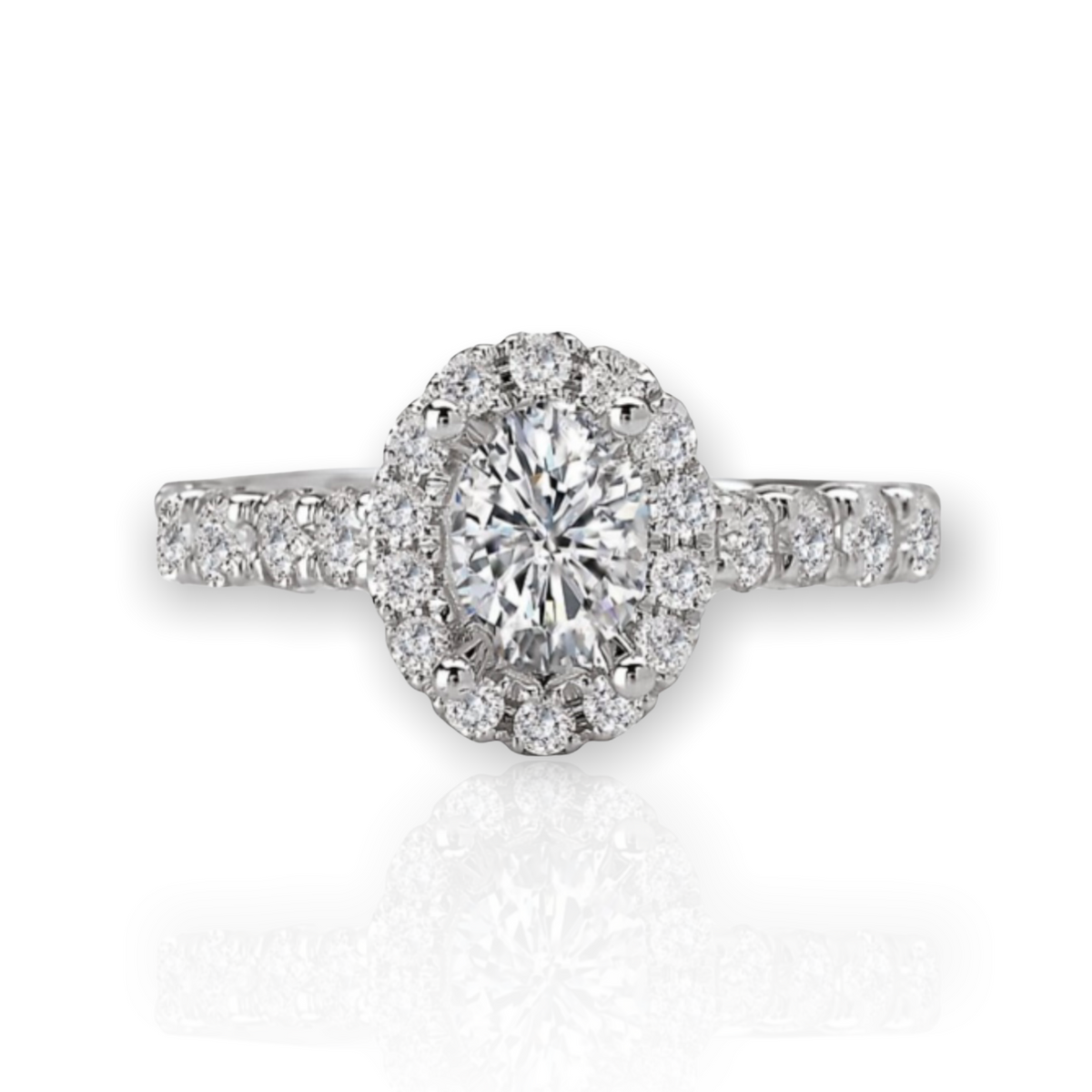 Oval Halo Diamond Engagement Ring bakersfinejewelry