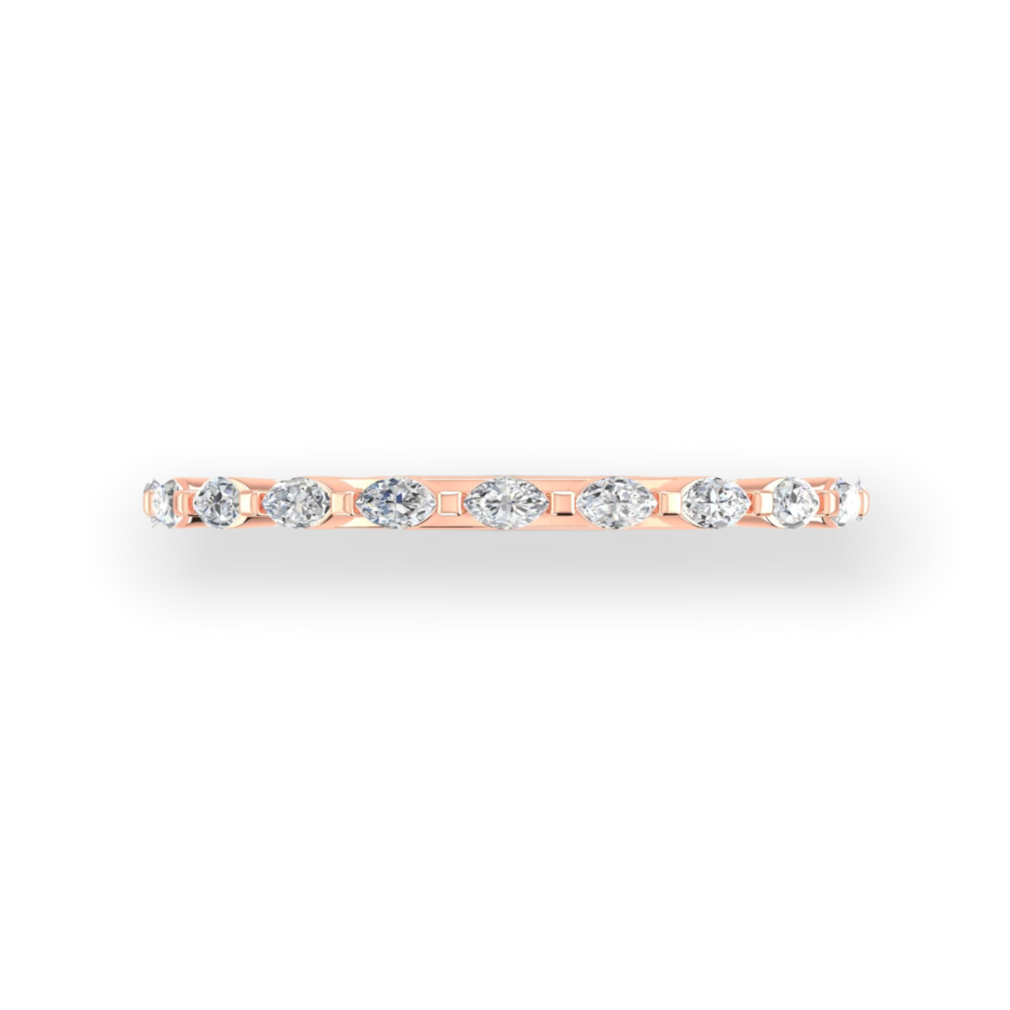 Rose Gold Band with Marquise Diamonds