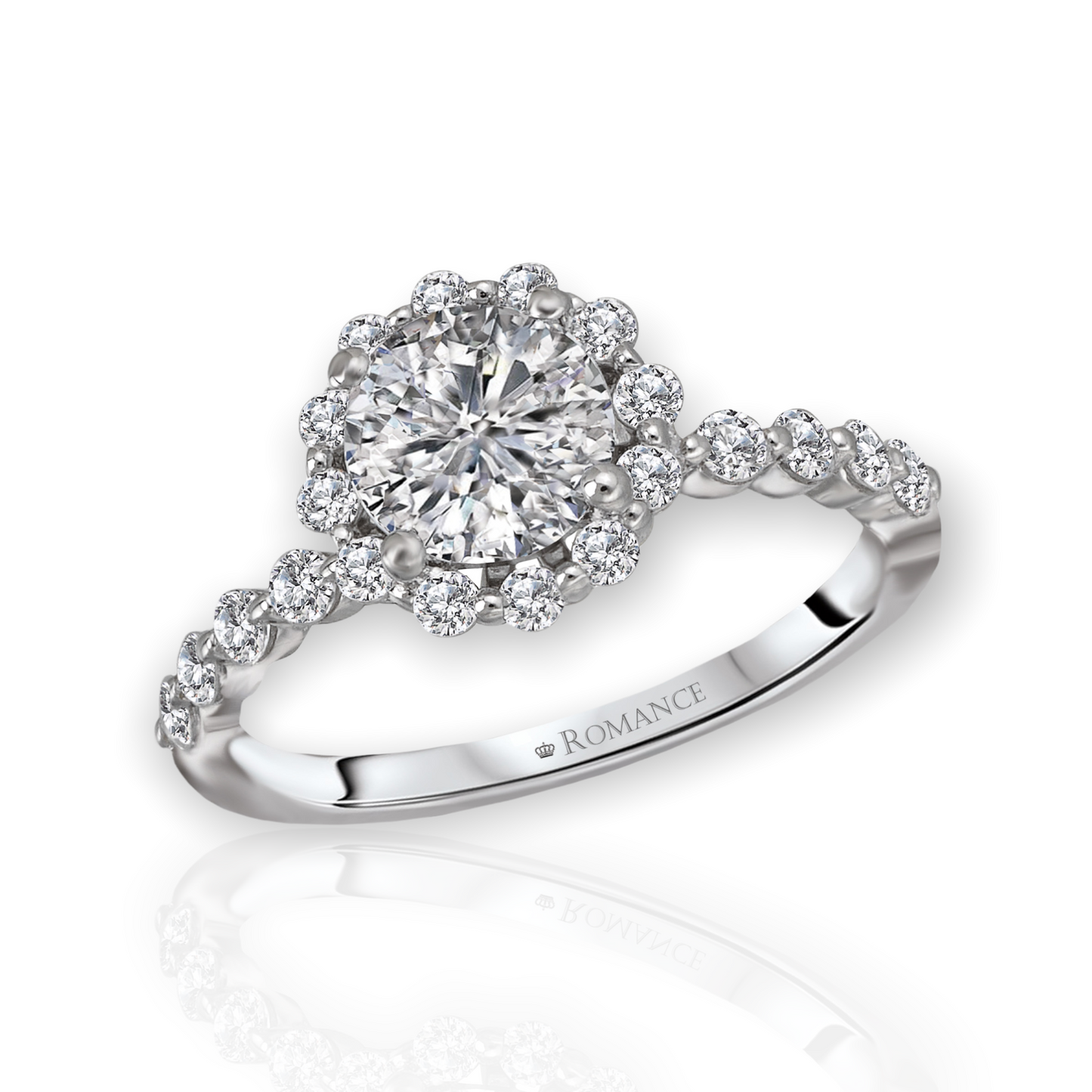 Round Diamond with Fancy Halo Set