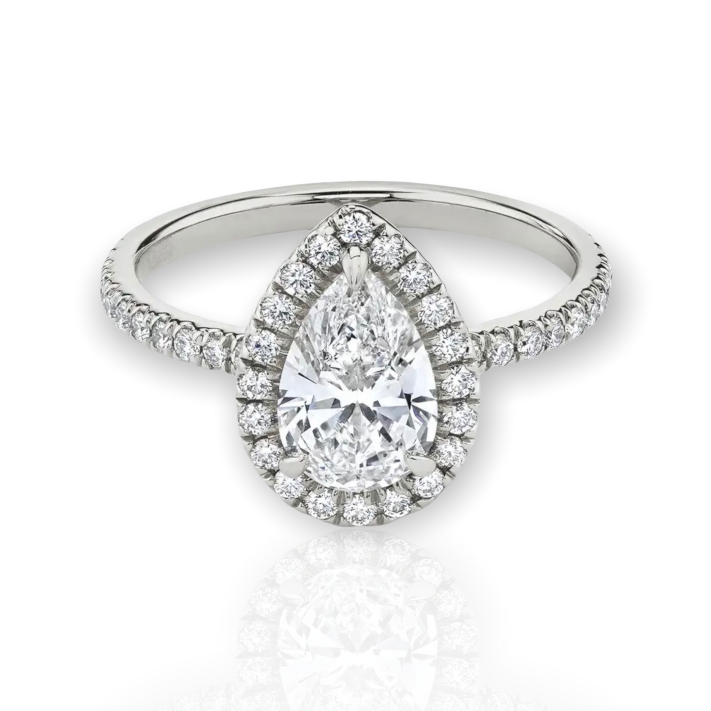 Tear Drop Lab Grown Diamond Engagement Ring