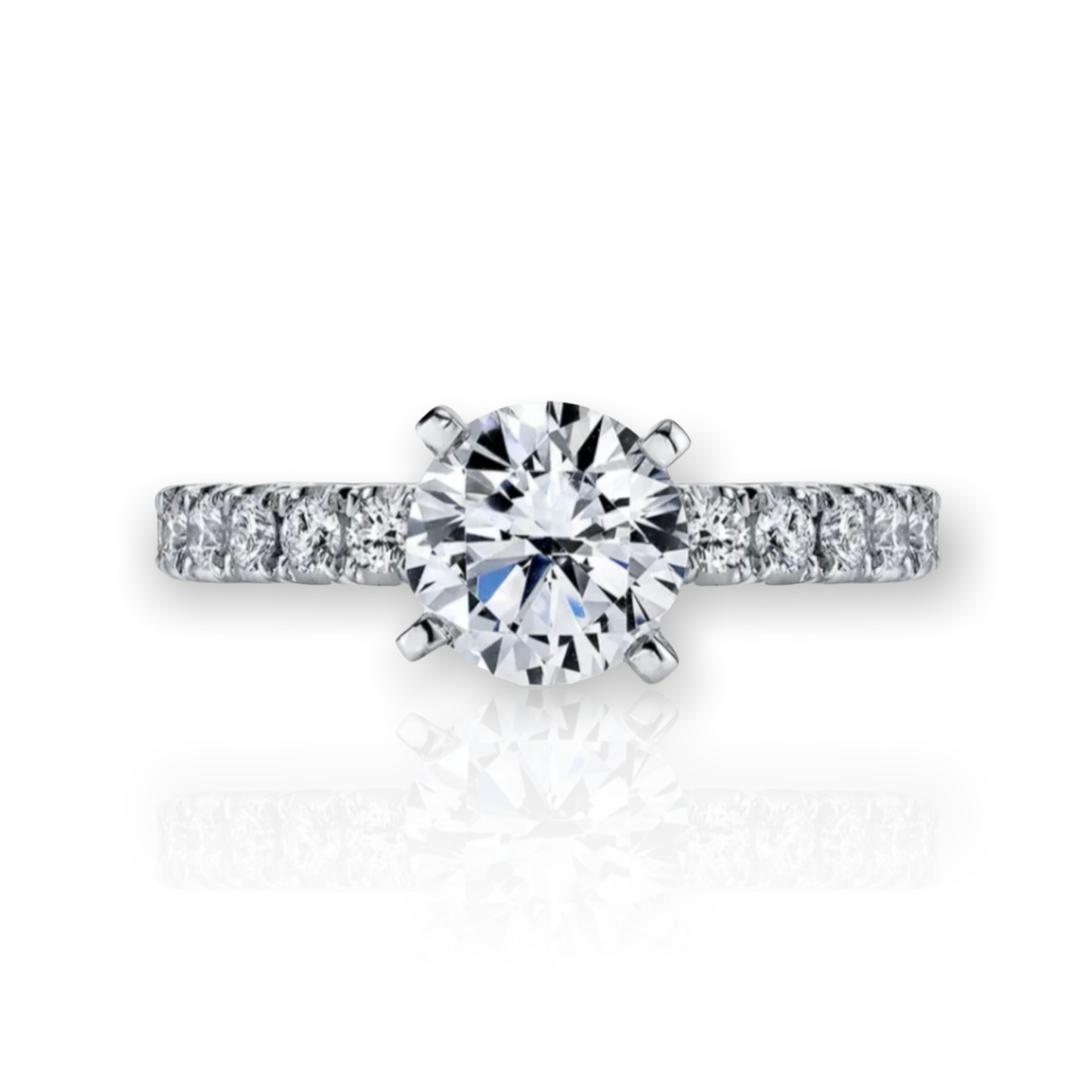Natural Round Diamond Engagement Ring Set