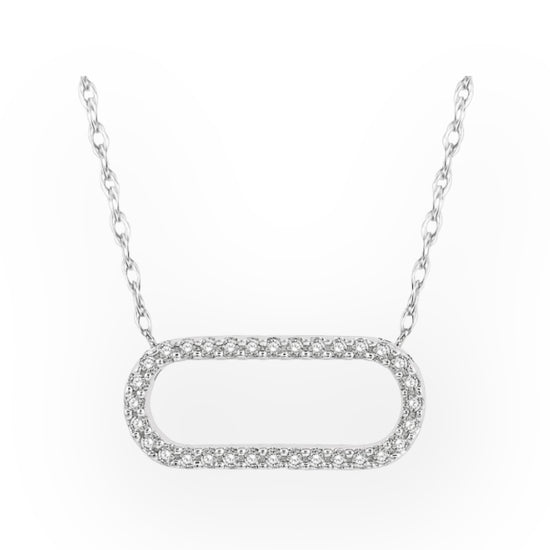Round Cut Diamond Paper Clip Necklace