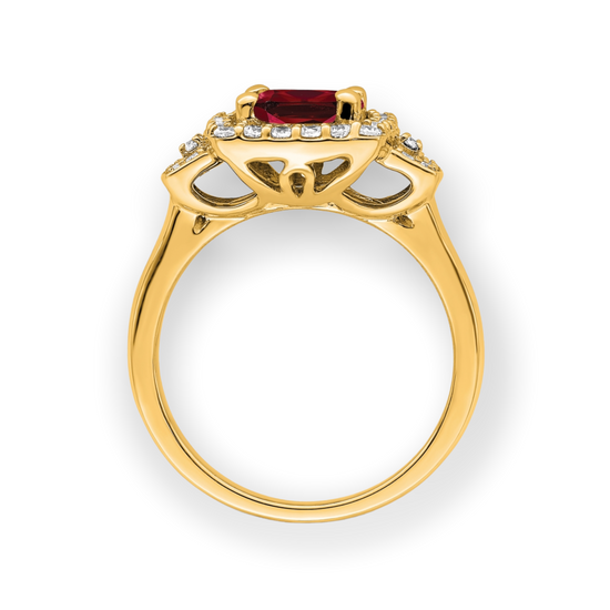 Lab Grown Ruby Diamond Ring