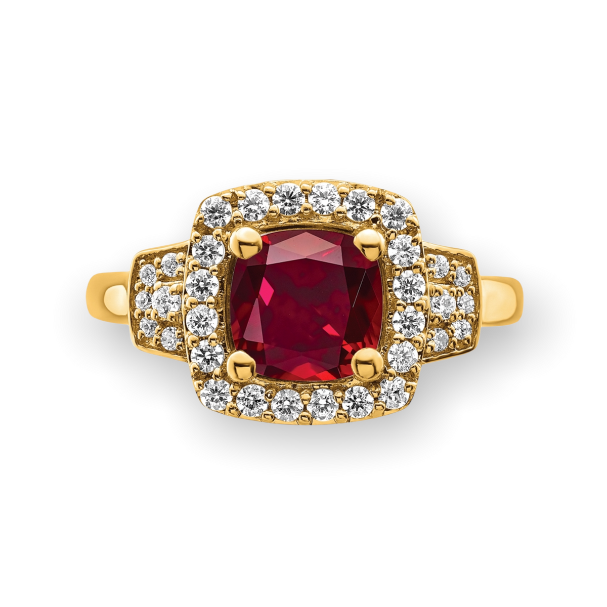 Lab Grown Ruby Diamond Ring bakersfinejewelry