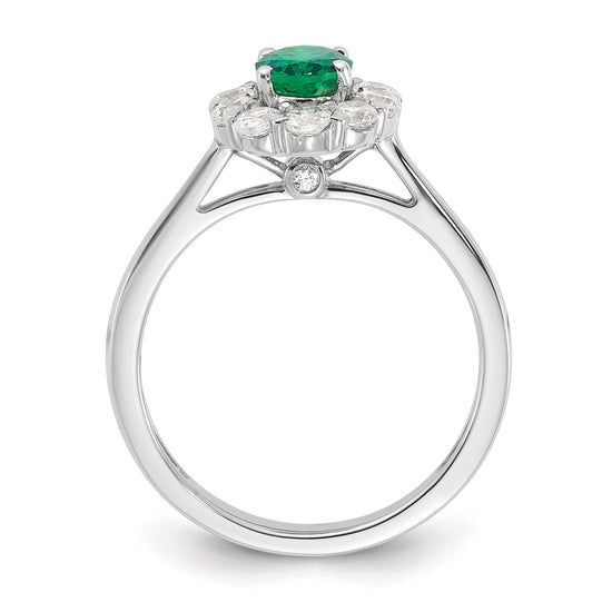 Oval Lab Grown Emerald Ring