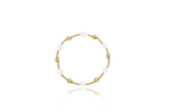 Gold Filled Twisted Bead and Pearl Bracelet