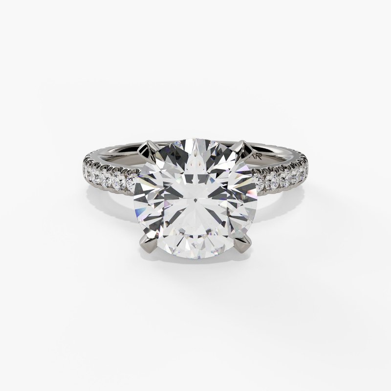 White Gold Round Lab Grown Engagement Ring