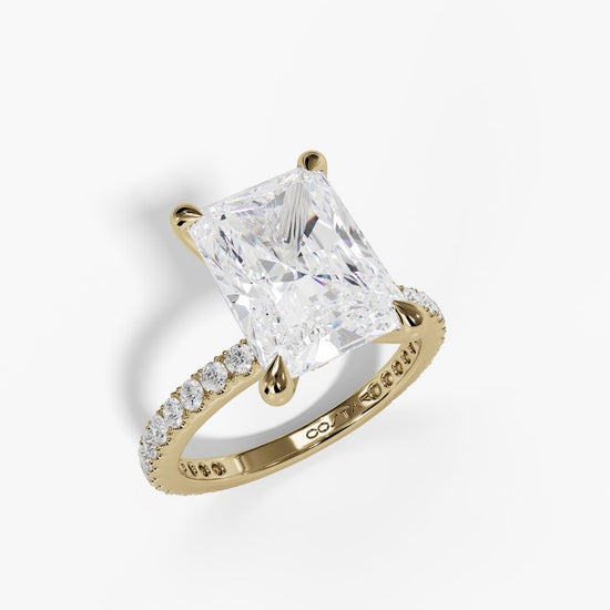 Radiant lab grown diamond with Crown Halo