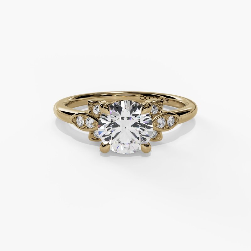Solitaire with Marquise Bezel Accent Stones Engagement Ring