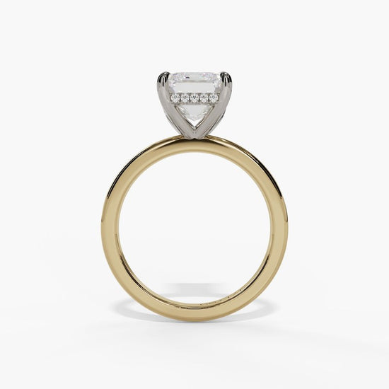 Two Tone Emerald Lab Grown Diamond Ring