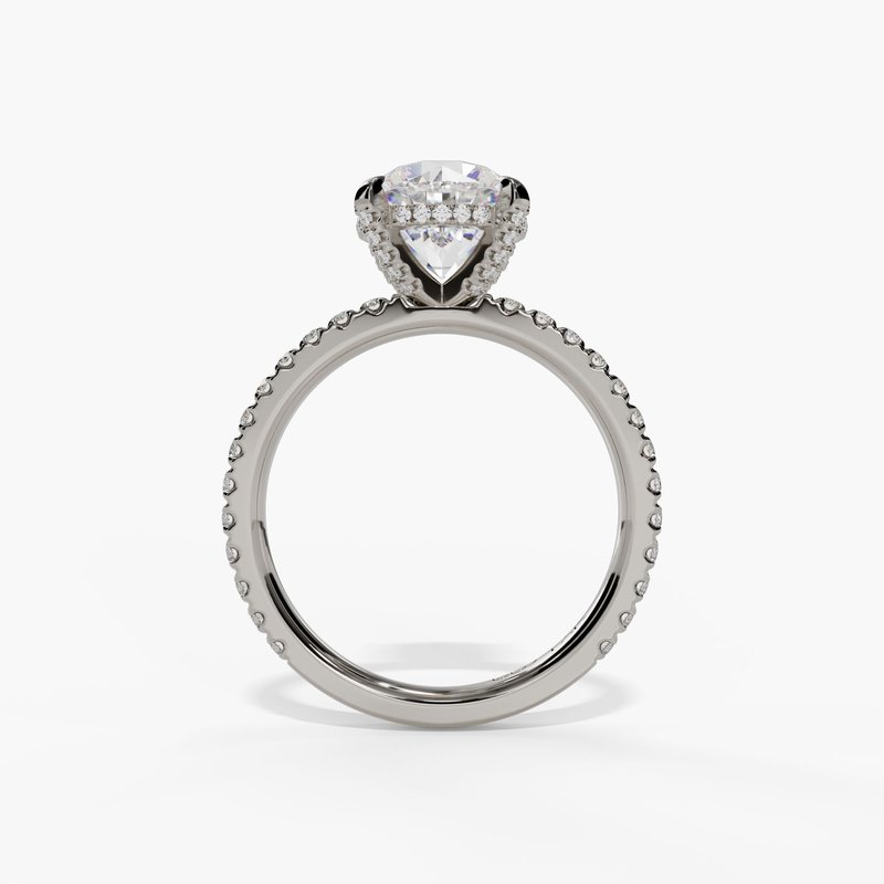 White Gold Round Lab Grown Engagement Ring