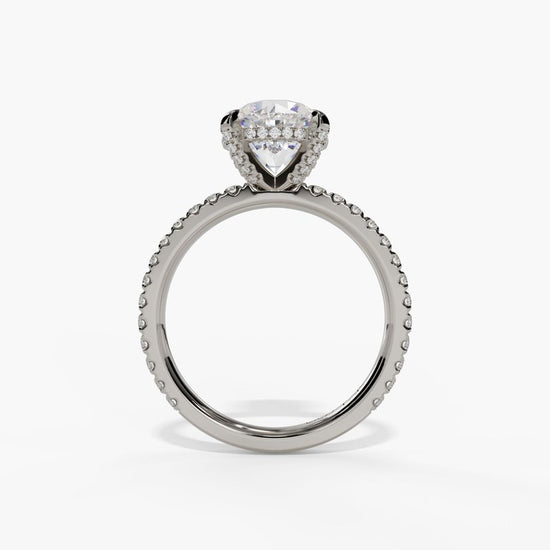 White Gold Round Lab Grown Engagement Ring