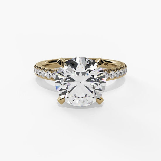 Round Lab Grown Diamond Ring with Hidden Halo