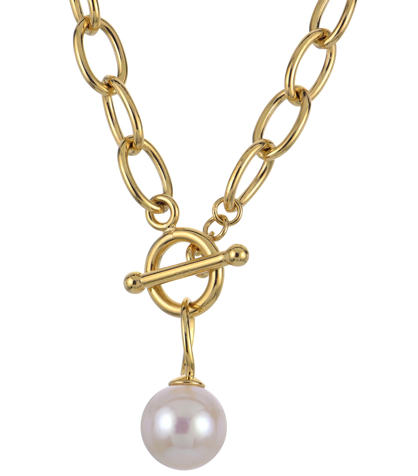 Sterling Silver Chain Freshwater Pearl Necklace