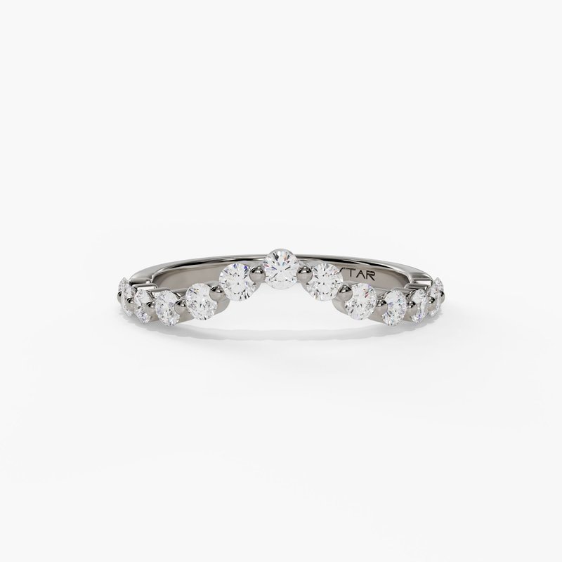 Round Floating Diamond Curved Band