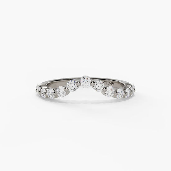 Round Floating Diamond Curved Band