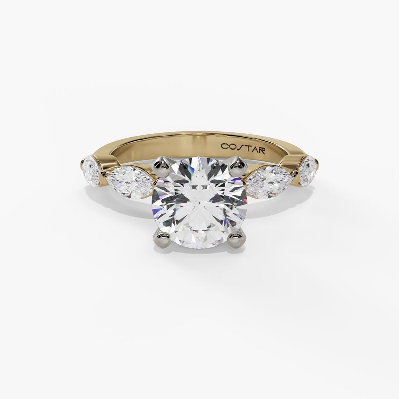 Round Lab Grown Diamond With Marquise Natural Diamonds