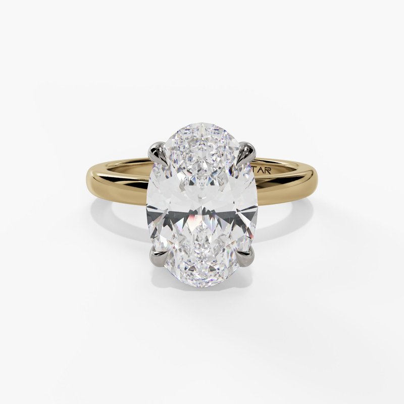 Two Tone Oval Lab Grown Diamond Ring