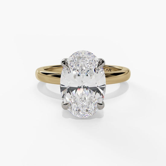 Two Tone Oval Lab Grown Diamond Ring