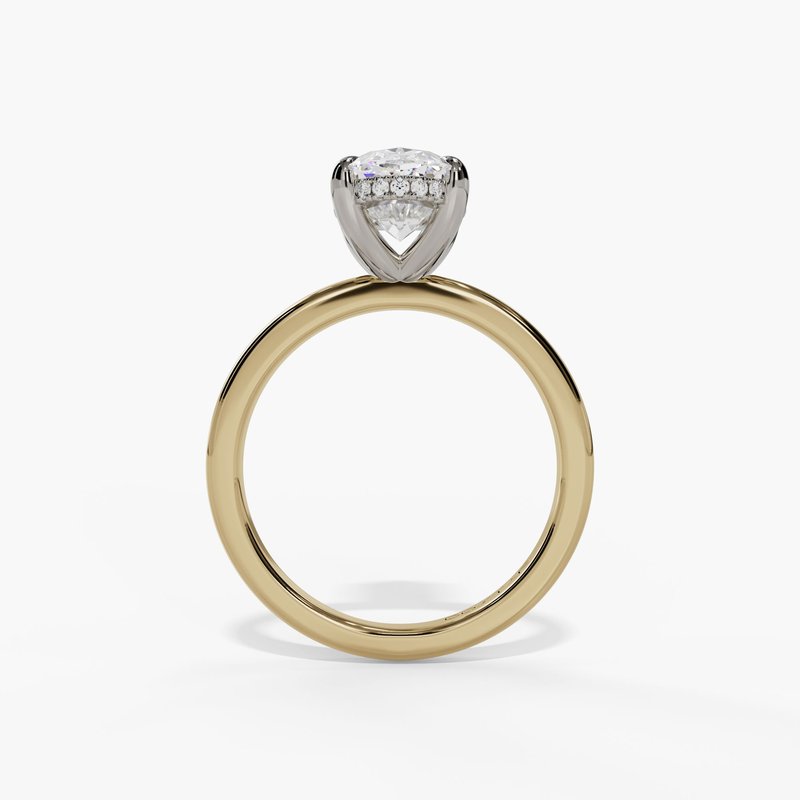 Two Tone Oval Lab Grown Diamond Ring