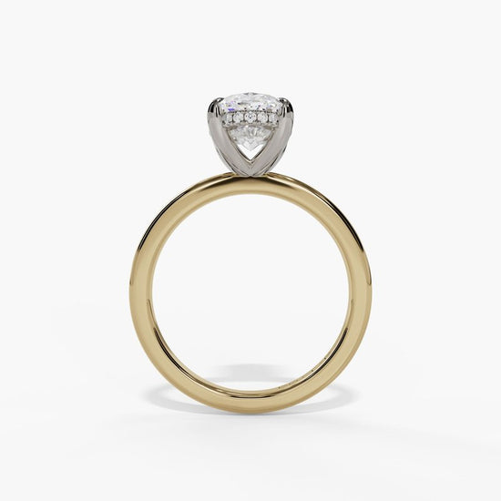 Two Tone Oval Lab Grown Diamond Ring