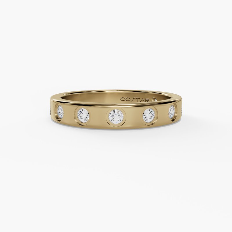 Flushed Set Spaced Diamond Stackable Band