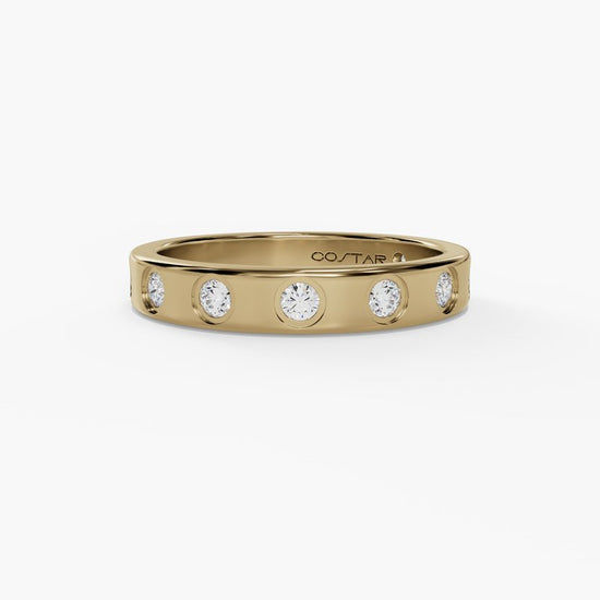 Flushed Set Spaced Diamond Stackable Band