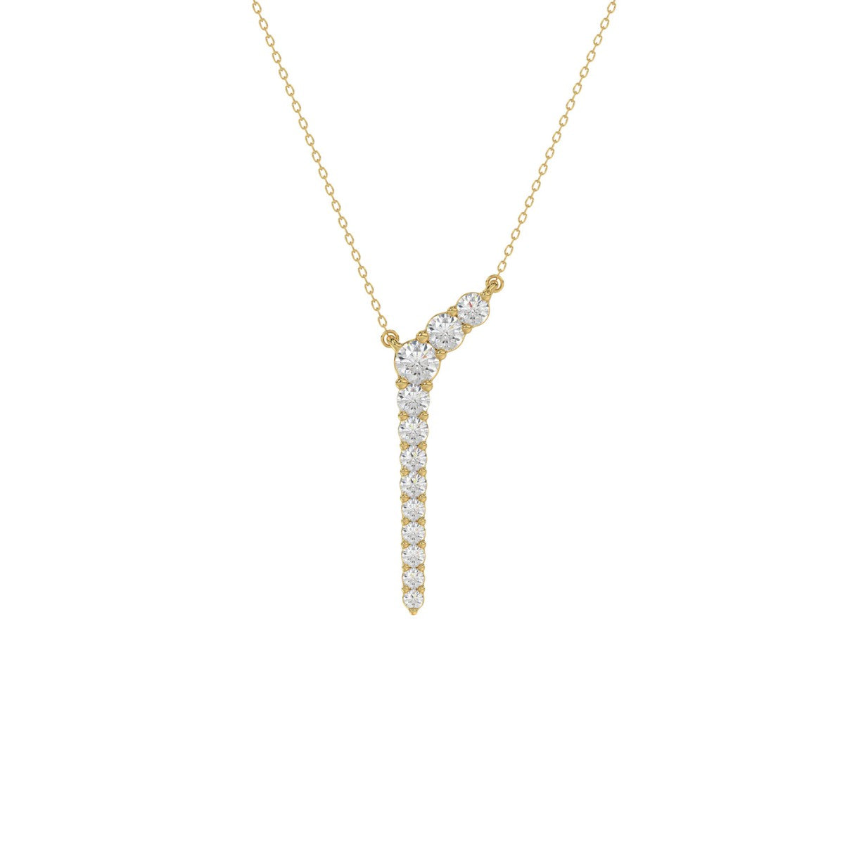 14k Yellow Gold Necklace with 0.33tcw Round Lab Diamonds