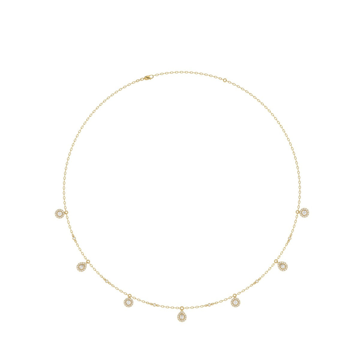 7 Round Lab Grown Diamond Dangle Necklace