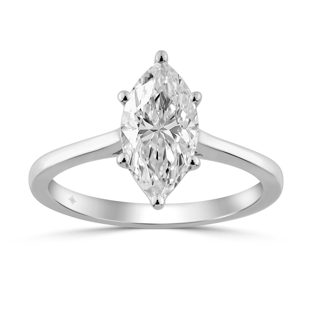14k White Gold 1.50ct Lab Grown Diamond Marquise Ring