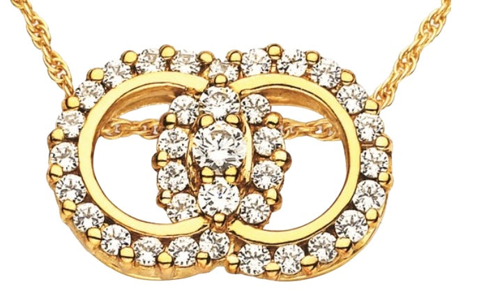 14k Yellow Gold Diamond Marriage Symbol Pendant