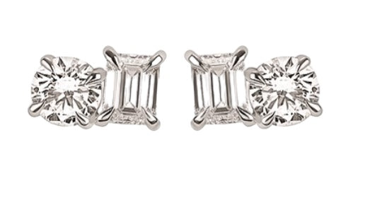 Load image into Gallery viewer, 14k White Gold Lab Grown Diamond Earrings
