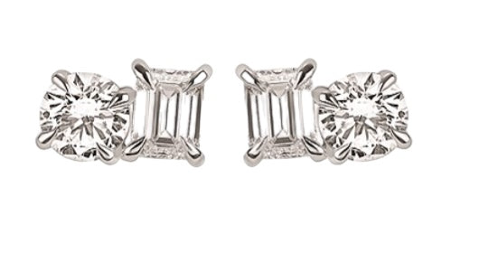 14k White Gold Lab Grown Diamond Earrings