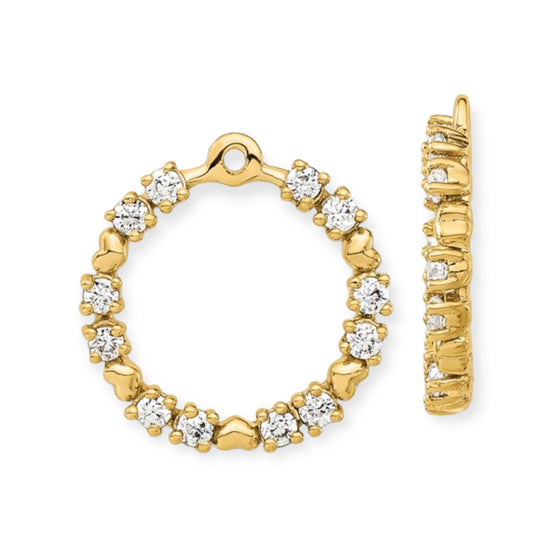 14K Yellow Gold Lab Grown Diamond Circle Earring Jackets