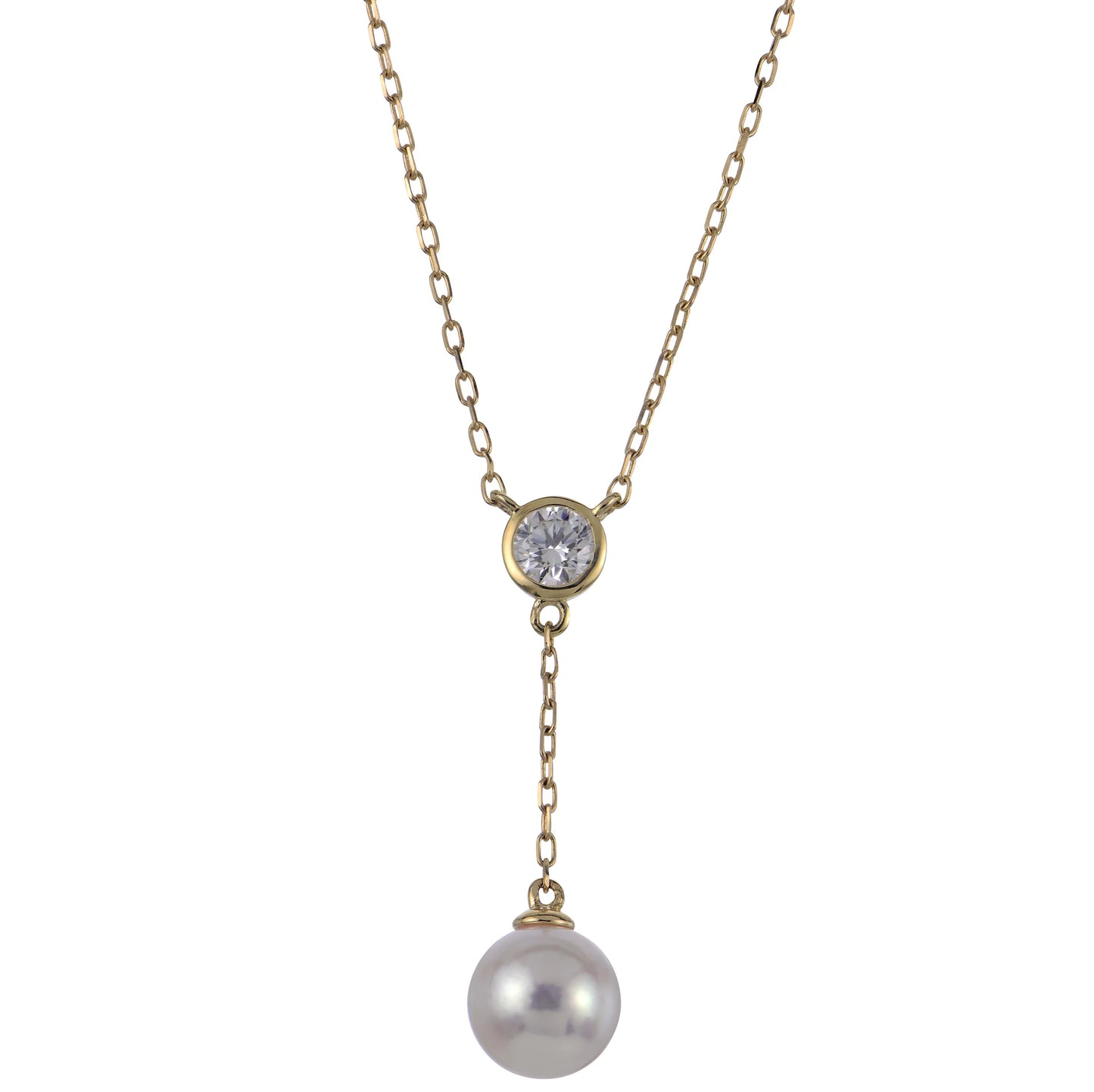 Akoya Pearl and Lab Grown Diamond Necklace