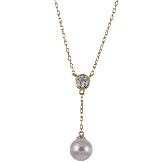 Akoya Pearl and Lab Grown Diamond Necklace