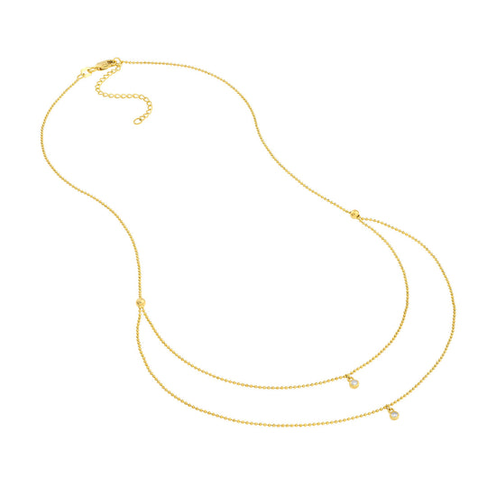 Layered Yellow Gold Necklace