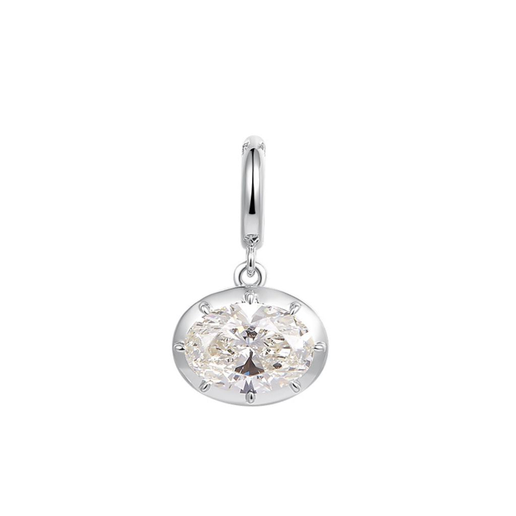 2ct Oval Lab Grown Diamond Clip On 14k White Gold