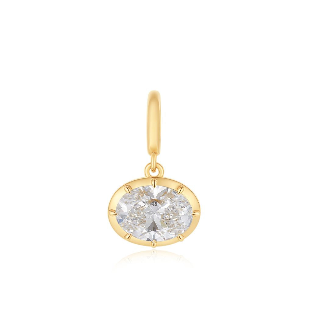 14k Yellow Gold 1ct Oval Lab Grown Diamond Clip On