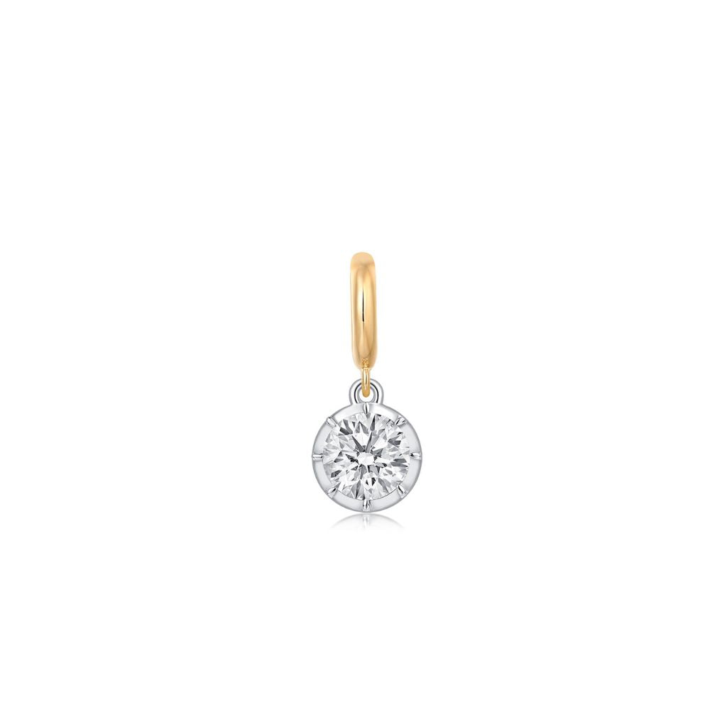 Round Lab Grown Diamond Clip On Pendant