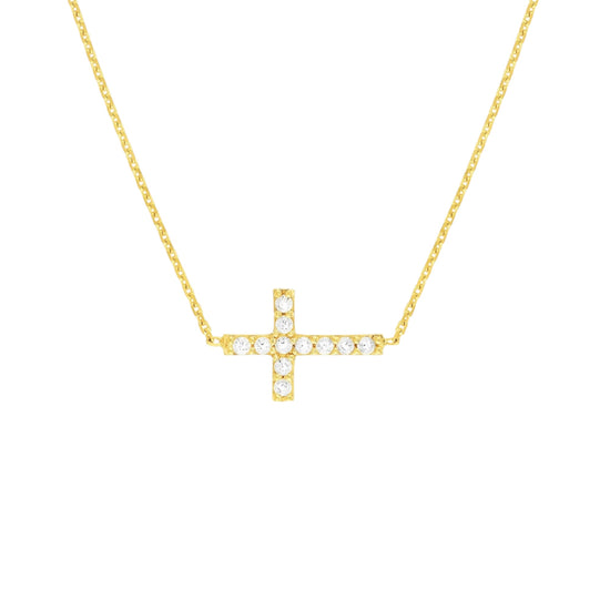 Sideways Cross Diamond Necklace