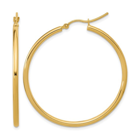 10K Polished Hinged Hoop Earrings