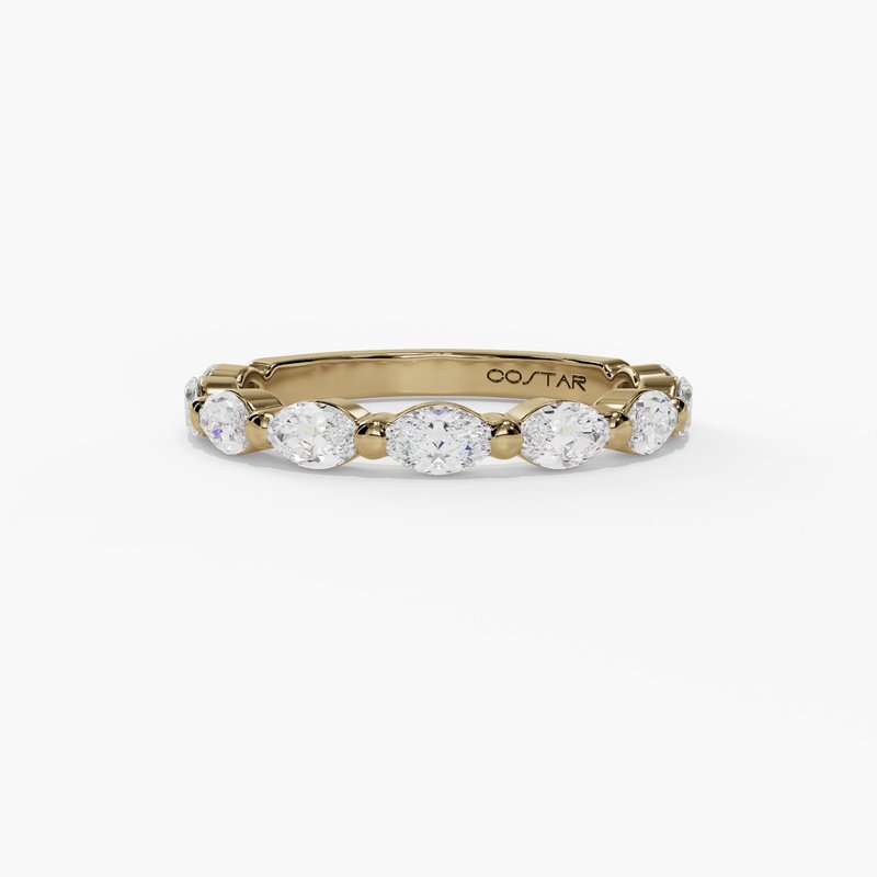Pear Single Prong Floating Diamond Band
