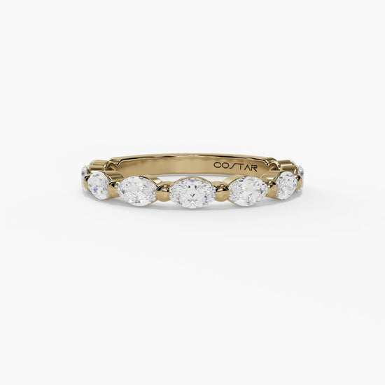 Pear Single Prong Floating Diamond Band