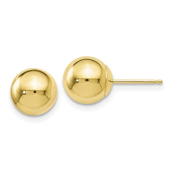 Yellow Gold Ball Earrings